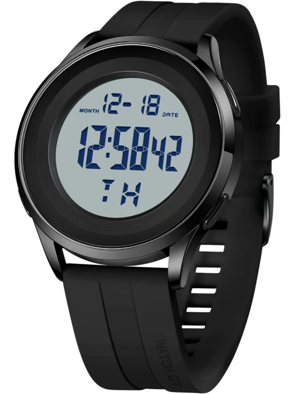 Men's Black White Digital Waterproof Military Tactical Sports Minimalist Watches